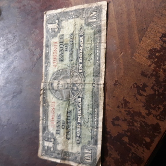 1937 Jan Ottowa $1. Bank of Canada Bill - Picture 2 of 3